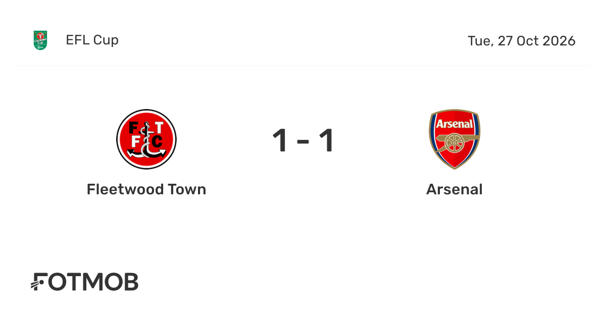 fotmob.com — Fleetwood vs Arsenal - live score, predicted lineups and H2H stats